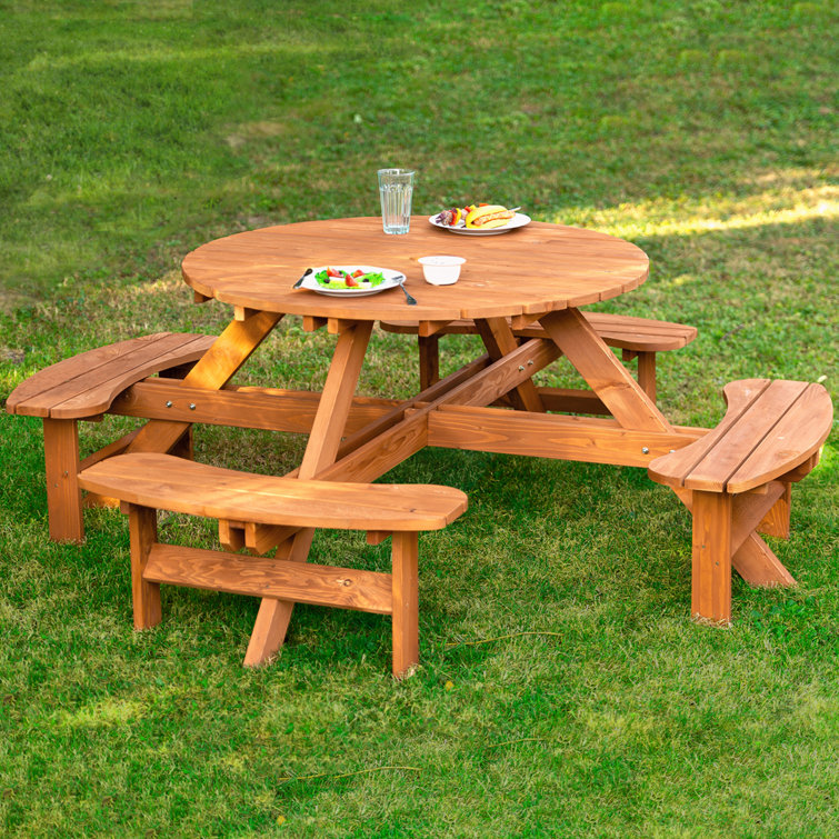 Leisure Season Round 8 Person 82'' Long Picnic Table & Reviews Wayfair